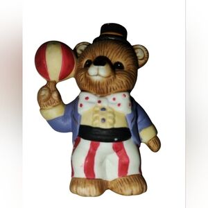 Homco Circus Bear Figurine with Ball & Black Top Hat Series #1449 Vintage